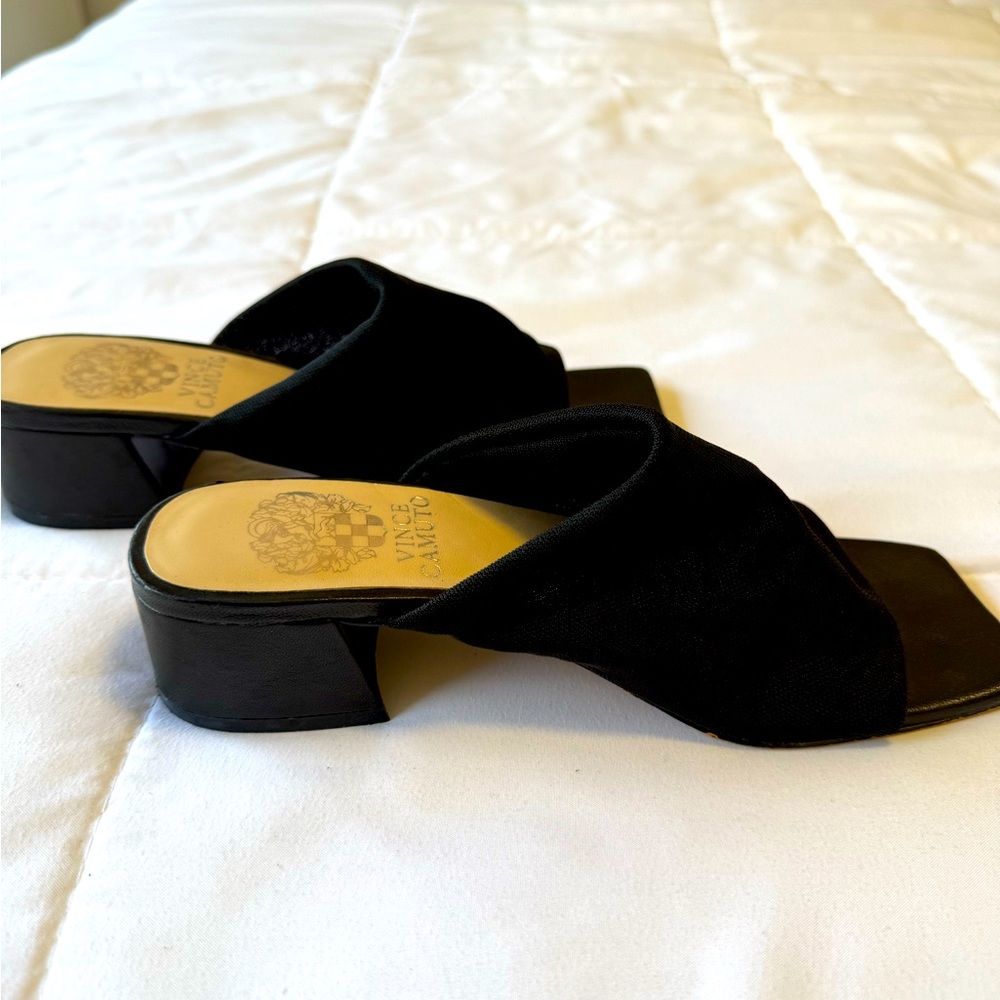 Vince Camuto Salindera Black mesh Mules with Square Toe Design. 5 - Picture 5 of 6